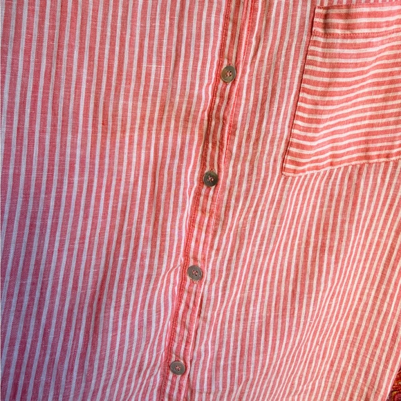 John Mark Coral and White Striped Top Boho ,cottagecore, coquette XL - Picture 3 of 8